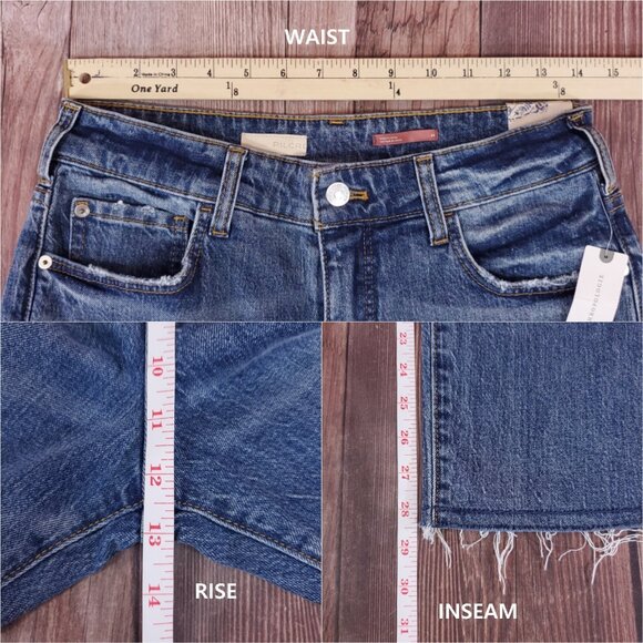 NWT Anthropologie Pilcro Womens 29 The Vinatage Straight Denim Jeans Raw Hem - Picture 15 of 15
